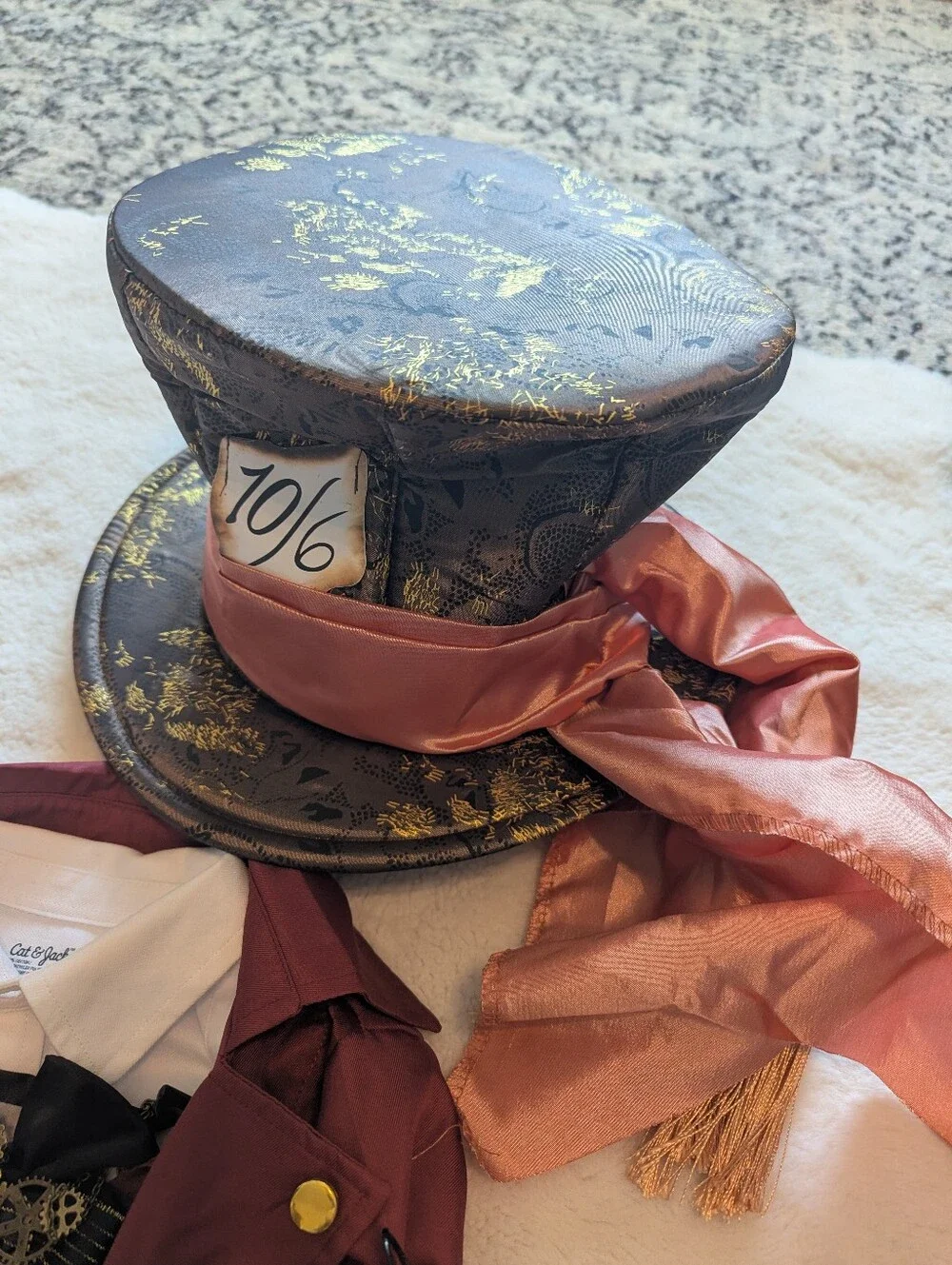 Kids Size 6-8 - 6 Piece Custom Mad Hatter Steampunk Costume with Accessories!
